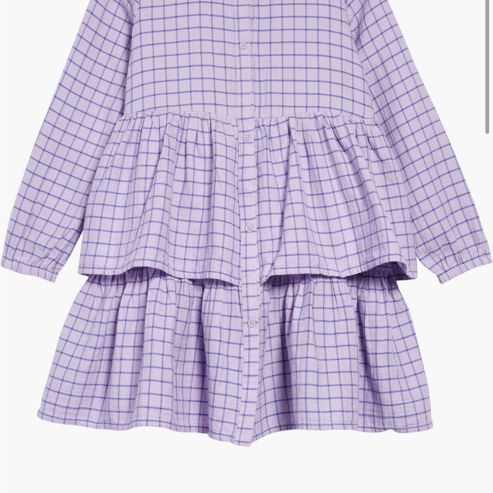 Plaid Purple Kids Casual Dress